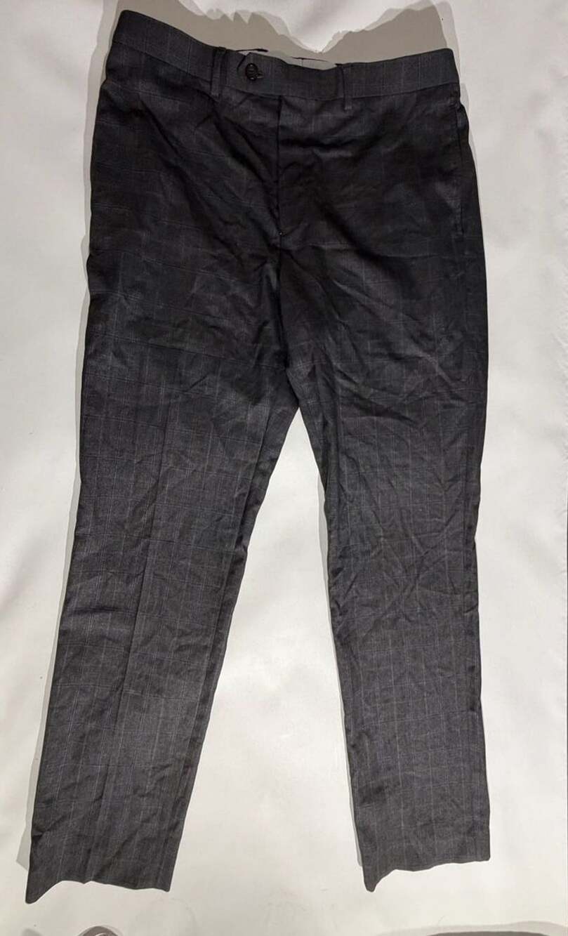 Ralph Lauren Slim Fit Charcoal Plaid Dress Pants Mens 34Wx32L